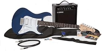 GigMaker EG Electric Guitar Pack with Amplifier, Gig Bag, Tuner, Cable, Strap and Picks - Metallic Blue