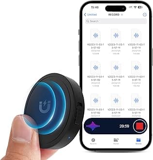 132G Voice Recorder (9800 Hours) - Elasound Voice Recorder with Triple Intelligent AI Noise Cancellation, Portable Audio Recorder for Work, Conference, Meeting 【100H in