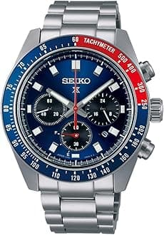 SBDL097 Men's Watch, Made in Japan, Solar Speedtimer Series, Tachymeter Bezel, Chronograph, Date Calendar, Blue Dial Stainless Steel