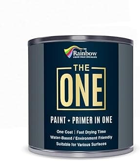 THE ONE All-In-One Paint & Primer - Brilliant White Gloss, 33.8 Fl Oz/1 Liter | 1 Coat Formula | Easy Indoor & Outdoor Decorating for Home & Garden Walls, Floors & Furniture | Water-Based & Low VOC