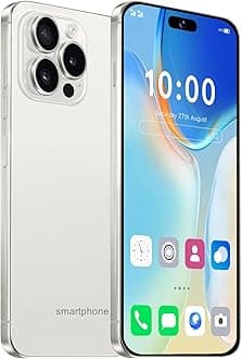 A14 Pro Cell Phone, 5G Unlocked Smartphone 8GB+256GB Smartphone Android 14, 6800mAh Battery, 6.8" FHD+120Hz 64MP Camera, Dual SIM Octa-Core Phone GPS/Fingerprint/Face ID (White)