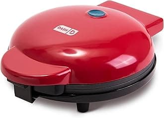 Round Express Electric - Pancake Maker & Eggs Griddle System - Healthy Breakfast Maker - Quick Heat-Up & Easy Cleanup - nonstick surface - Red
