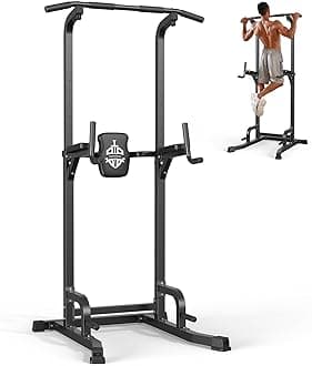 Power Tower Pull Up Bar Station, 450LBS Stable Pull Up Dip Station for Home Gym Strength Training Equipment | FED Fitness