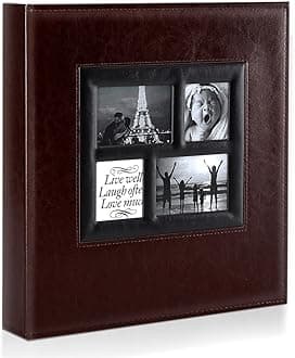 Photo Album 4x6 1000 Pockets Photos, Extra Large Capacity Family Wedding Picture Albums Holds 1000 Horizontal and Vertical Photos Brown