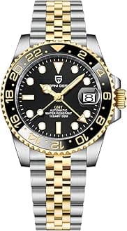 BY BENYAR Pagani Design Men GMT Automatic Watches-Fashion Stainless Steel Mechanical Watch-Sapphire Glass Lens Watch Men