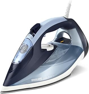 Philips Azur 7000 Series Steam Iron - 2800 W, 50 g/min Continuous Steam, 250 g Steam Boost, Vertical Steam, SteamGlide Plus Soleplate, Louros/Cotton Blue (DST7020/20)