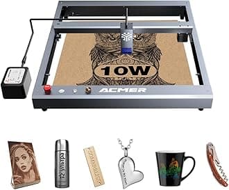 P2 Laser Engraver, 10W(1000mW) Output Laser Cutting Machine, Laser Engraving Machine, Laser Cutting Machine and Engraving Machine for Stainless Steel, Wood, Metal, Acrylic, Leather and More