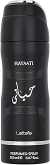 Lattafa Hayaati Perfumed Deodorant Spray for Unisex, 6.7 Ounce / 200 ml