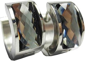 Jewelry Men's and Women's Muticolor Crystal Stainless Steel Studs Hoop Earrings