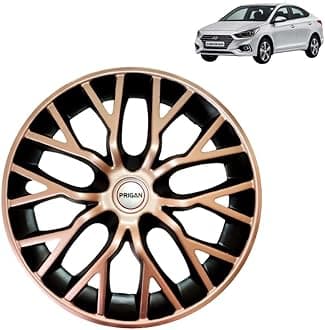 PRIGAN Verna Copper Black Wheel Cover 14" for Verna (Set of 4 Pcs) (Press Fitting) Model- Phantom Copper 14