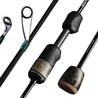 Stream Fishing Rod, Ultralight Spinning Rod Travel Bait Casting Rod, 2 Piece, Fuji A O Ring Guide, Solid Wood Handle, 40T Carbon Fiber, Compact Fishing Pole for Saltwater Freshwater Trout Bass