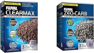Fluval Zeo Carb 450g & Clear Max Phosphate Remover 300g - 3 x 100g - treats 3 x 100L