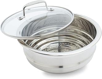 Le Creuset 3-Ply Stainless Steel Multi-Steamer with Glass Lid, fits 16 cm, 18 cm and 20 cm Pans