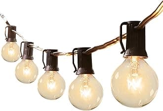 50Ft G40 Globe String Lights with Bulbs for Indoor/Outdoor Commercial Decor, Black Wire
