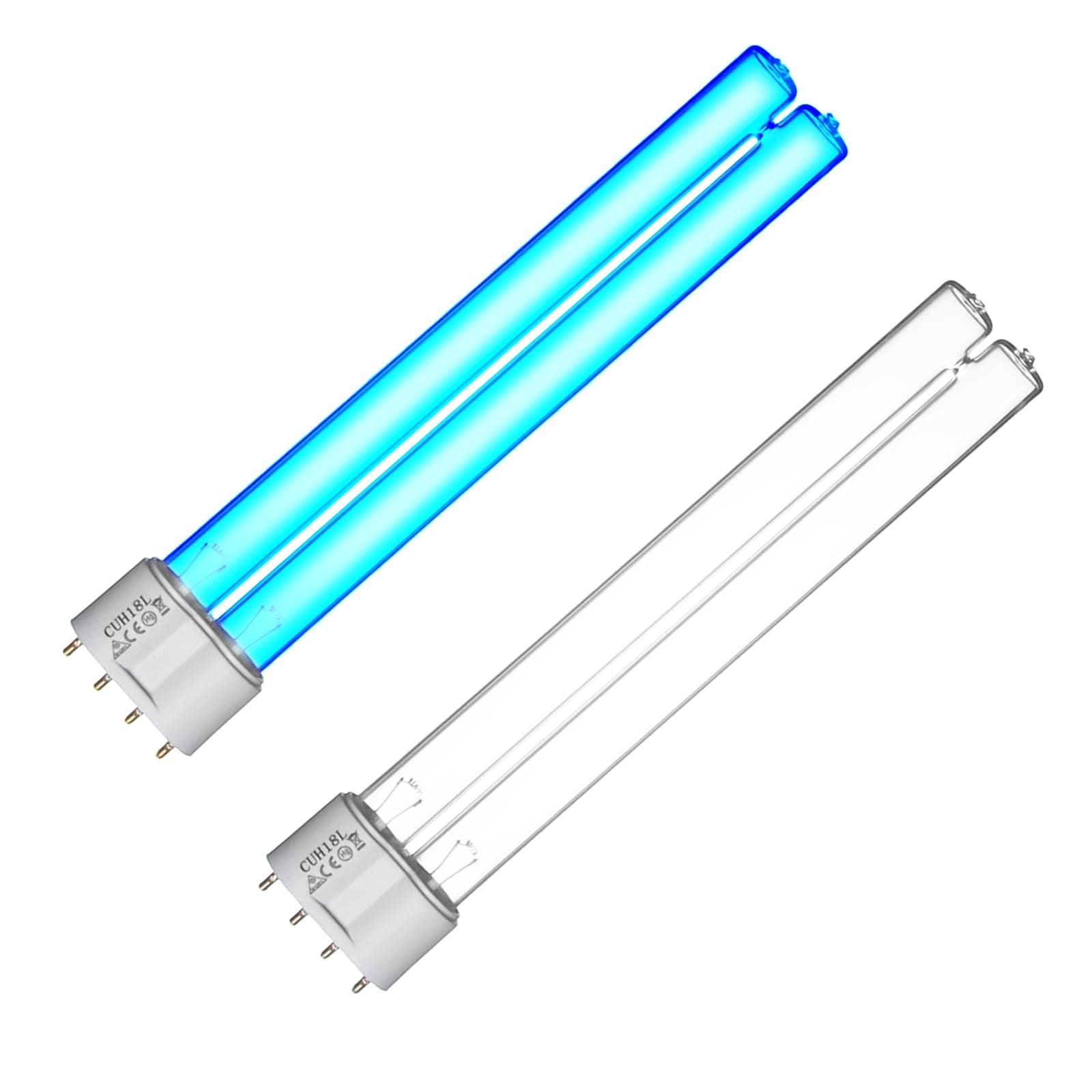 2 Pack 18 Watts UV Light Bulb Replacement UV Light for Pond Clarifier for Outdoor Ponds 4-Pin Base