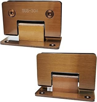 WANLIAN Heavy Duty 90 Degree Glass Shower Doors Hinge Cupboard Showcase Cabinet Clamp Glass Shower Replacement Parts Wall-to-Glass (Rose Gold)