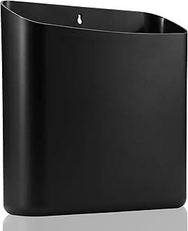 Lint Bin for Laundry Room, Magnetic Lint Trash Can for Dryer, Modern Lint Holder, Lint Box for Laundry Room Organization, Wall Mounted Trash Can for Laundry Decor (Black)