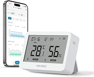 INKBIRD Bluetooth Smart Thermo-Hygrometer ITH-21-B, 6-in-1 Indoor Temperature and Humidity Monitor with APP Control, Custom Comfort Levels, 2 Years History Export