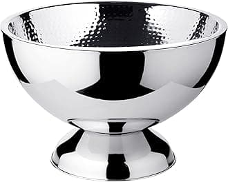 – EDZARD Bowl Champagne Cooler Cadiz, Stainless Steel, Double-Walled, Inside Hammered, Diameter 12,6 in, Height 8,3 in