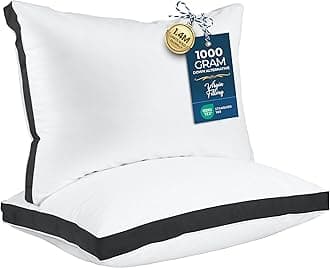 Utopia Bedding Bed Pillows for Sleeping Queen Size (Black), Set of 2, Cooling Hotel Quality, Gusseted Pillow for Back, Stomach or Side Sleepers