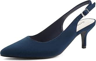Greatonu Pointed Toe Sandals Slingback Kitten Heels Pointed Toe Pumps Ladies Shoes Heels Dressy Work Date Wedding Party