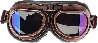 MUXSAM 1PC Motorcycle Goggles Steampunk Vintage Earhart Goggles Pilot Outdoor Sand Goggles for Half Helmet Cruiser Scooter Goggle Bike Racer Cruiser Touring Eyewear