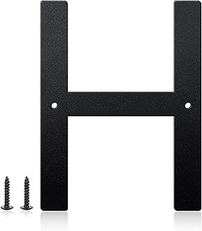 28 Inch House Numbers and Metal Letters for Outdoor Signs, House Numbers for Outside, Aluminum Address Letters and Numbers for Door, Mailbox, Garden, Perfect for Home or Office (Letter H)