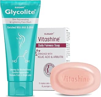Glycolite Face Care Combo Pack - Face wash and Vitashine Skin Whitening Soap | For Skin Lightening And Brightening | Improves Skin Texture, Tone And Appearance | Suitable For All Skin
