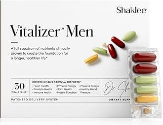 Vitalizer™ Men - Advanced Nutrition Vita-Strips® with Vitamins, Minerals, Omega-3s, Probiotics & More for Heart, Joint, Immune, Bone, Digestive Health & Physical Energy - 30 Vita-Strips®
