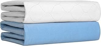 Ultra Soft Quilted Washable and Reusable Incontinence Bed Underpads, 34"X36" (2 Pack), Waterproof Sheet and Mattress Protectors