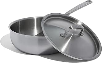 Made In Cookware | 3 Quart Stainless Steel Saucier Pan | 5 Ply Stainless Clad | Professional Cookware | Crafted in Italy | Induction Compatible