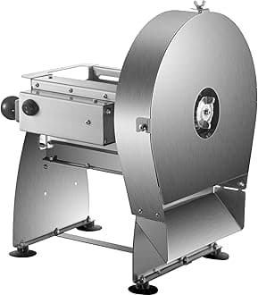 VEVOR Electric Food Slicer, 0-0.4 In Adjustable Thickness Slicer Machine with Removable 10In Stainless Steel Blade and Food Carriage Deli Slicer, Vegetable/Fruit Jerky Meat Slicer Non-Slip Feet Silver