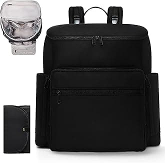 Diaper Bag Backpack, Neoprene Bag Backpack, Large Diaper Backpack with 16 Diaper Bag Organizers, 4 Insulated Pockets, Lighweight Travel Baby Bag with Changing Pad for Mom & Dad, Black