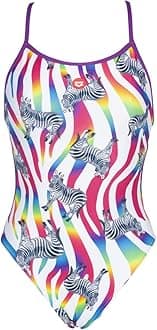 Arena Women's Print Lace Back MaxLife One Piece Athletic Training Swimsuit