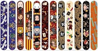 POPOYU 24Pcs Wizard Party Bags Fillers Kids Slap Bands,Harry Potter Slap Bands Slap Bracelets Wristband Party Favours for Girls Boys Hogwarts Party Bag Fillers Birthday Classroom Gifts
