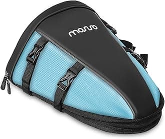 MOSISO Motorcycle Tail Bag Multifunctional Waterproof Polyester Storage Saddle Bag, 10L Outdoor Sports Motorbike Rear Seat Light Tank Handbag Tool Carry Pouch with Shoulder Strap, Ice Blue