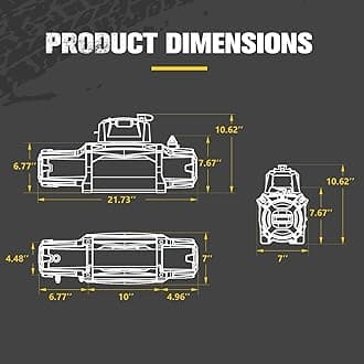 BUNKER INDUST 13000lb Electric Winch 12V Waterproof with Synthetic Rope Fairlead for Truck SUV,DT Socket and a Terminal in Control Box Ready for Added Appliances,Wire and Wireless Remote Control