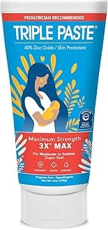 3X Max Diaper Rash Ointment, Maximum Strength Zinc Oxide Ointment for Severe Diaper Rash, 6 oz Tube