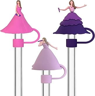 Singer Straw Cover Compatiable With Stanley Cup 30 40 Oz Cup - Reusable Silicone Straw Toppers for 10mm Straws Tumbler Accessories Idea Gift for Fans 3 PCs