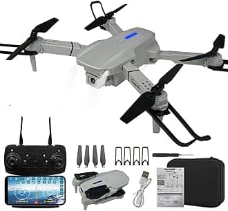 Drone with Camera 1080P HD FPV Foldable Drone for Kids and Beginners, One-Key Take Off/Landing, 360° Flips, Gestures Selfie, Headless Mode, 2 Batteries with Carrying Case Toy Gifts for Boys (Grey)