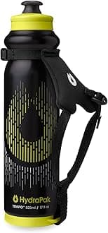 HydraPak Tempo Pro 525ml - Handheld Running Squeeze Bottle for Training and Race Day Hydration with Removable Strap (525ml/17oz) - Black