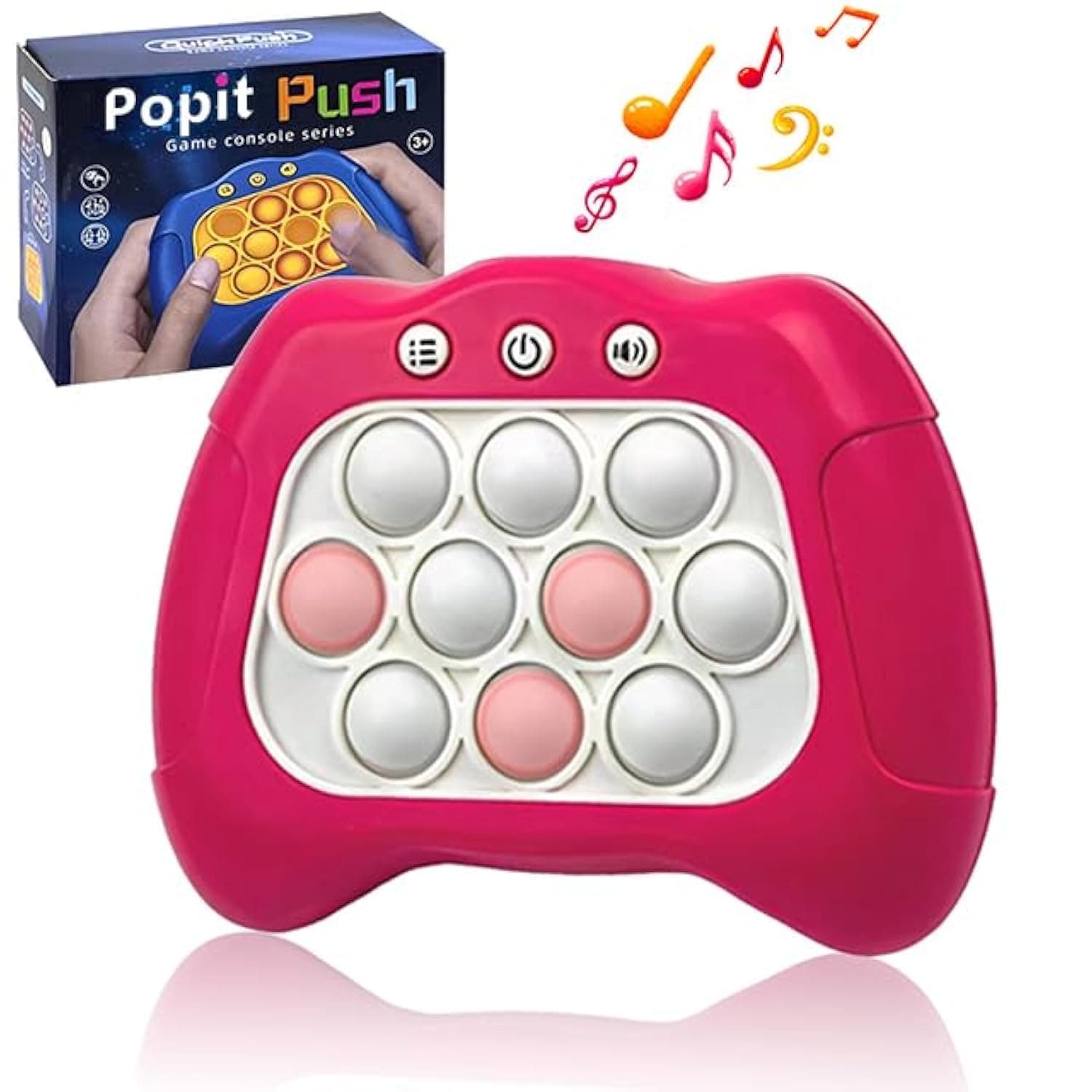 Quick push bubbles game console,Button Puzzle Pop Light Up Game,decompression breakthrough puzzle game machine,Sensory Fidget Toys for autism,Hand eye coordination game for Kids Adults(pink)
