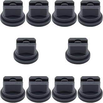 10Pcs Spray Nozzle Tips Set, 110 Degree lat Fan Shaped Plastic Nozzle,0.6mm Pore, for the Replacement Boom Pump Sprayer Knapsack, Agricultural Greenhouse Sprayer Tank Garden Weeding (Grey,0.6mm)