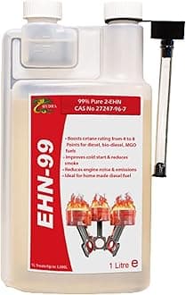 HYDRA EHN-99, 2-Ethylhexyl-Nitrate 99% Pure 2 EHN Performance Enhancer Cetane Booster Diesel Treatment Additive, 1L Treats up to 1000L.