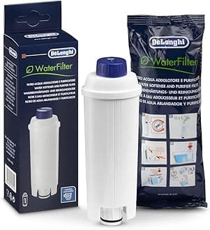 De'Longhi Water Filter, Purifier & Sweetener, Reduces Limescale, Filters Contaminants, Improves Coffee Flavor, Easy Installation, Lasts Up to 2 Months, Suitable for All Coffee Machines DLSC002