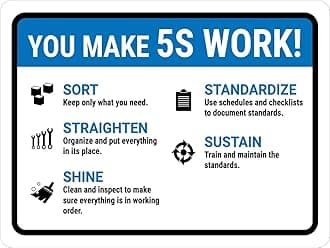 You Make 5S Work! Sign Board, Foam Board Fixed with PVC Waterproof Sticker and doubleside Tape