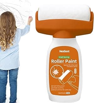 Nexllent Wall Repair Roller Paint Household Supply Cleaning Tool White Water Based Latex DIY Renovation With Rolling Brush Touch Up Portable No-odor Antibacterial Paint Roller Brush (500g)