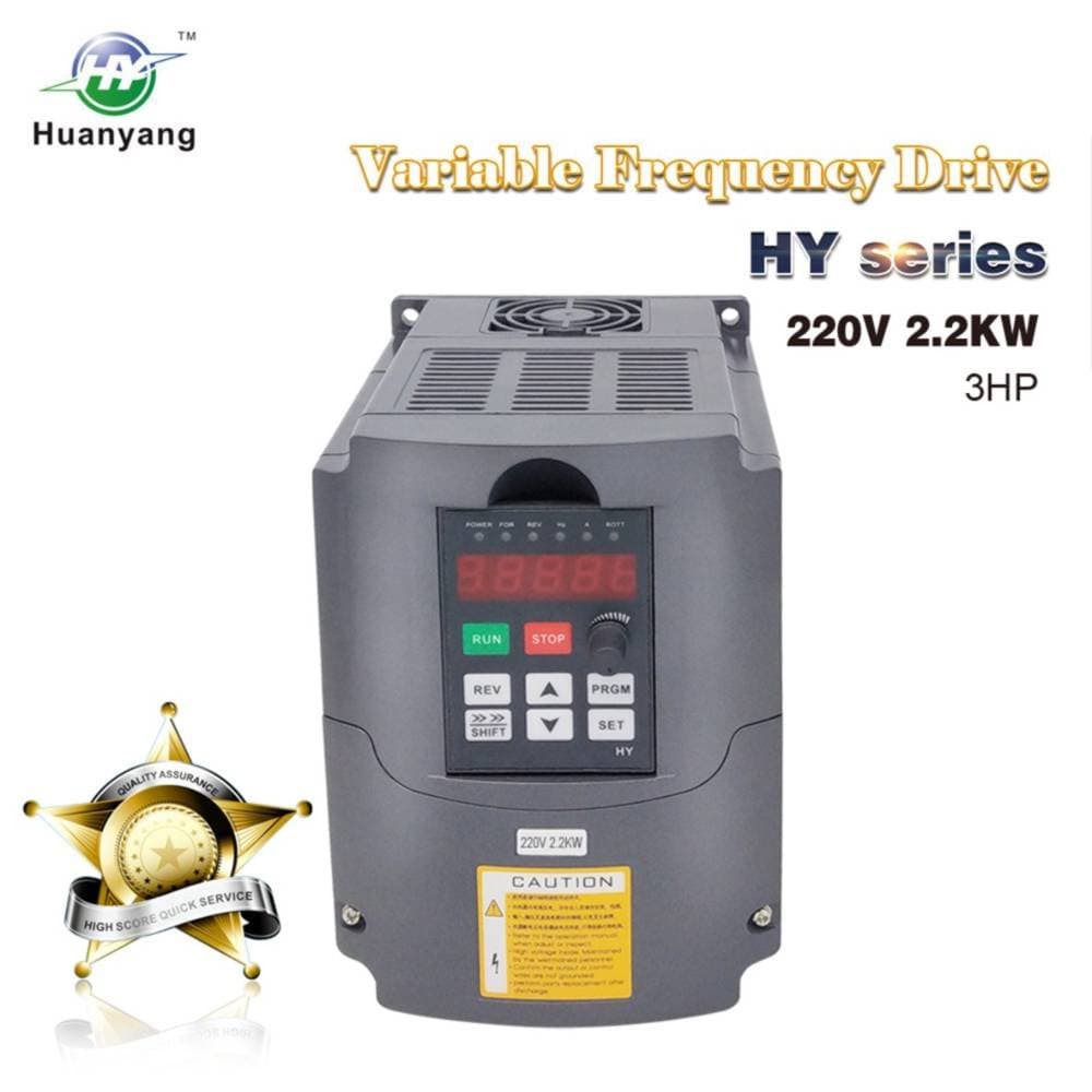 VFD 220V 2.2KW 3hp Variable Frequency Drive CNC VFD Motor Drive Inverter Converter for Spindle Motor Speed Control HUANYANG HY-Series(2.2KW, 220V)