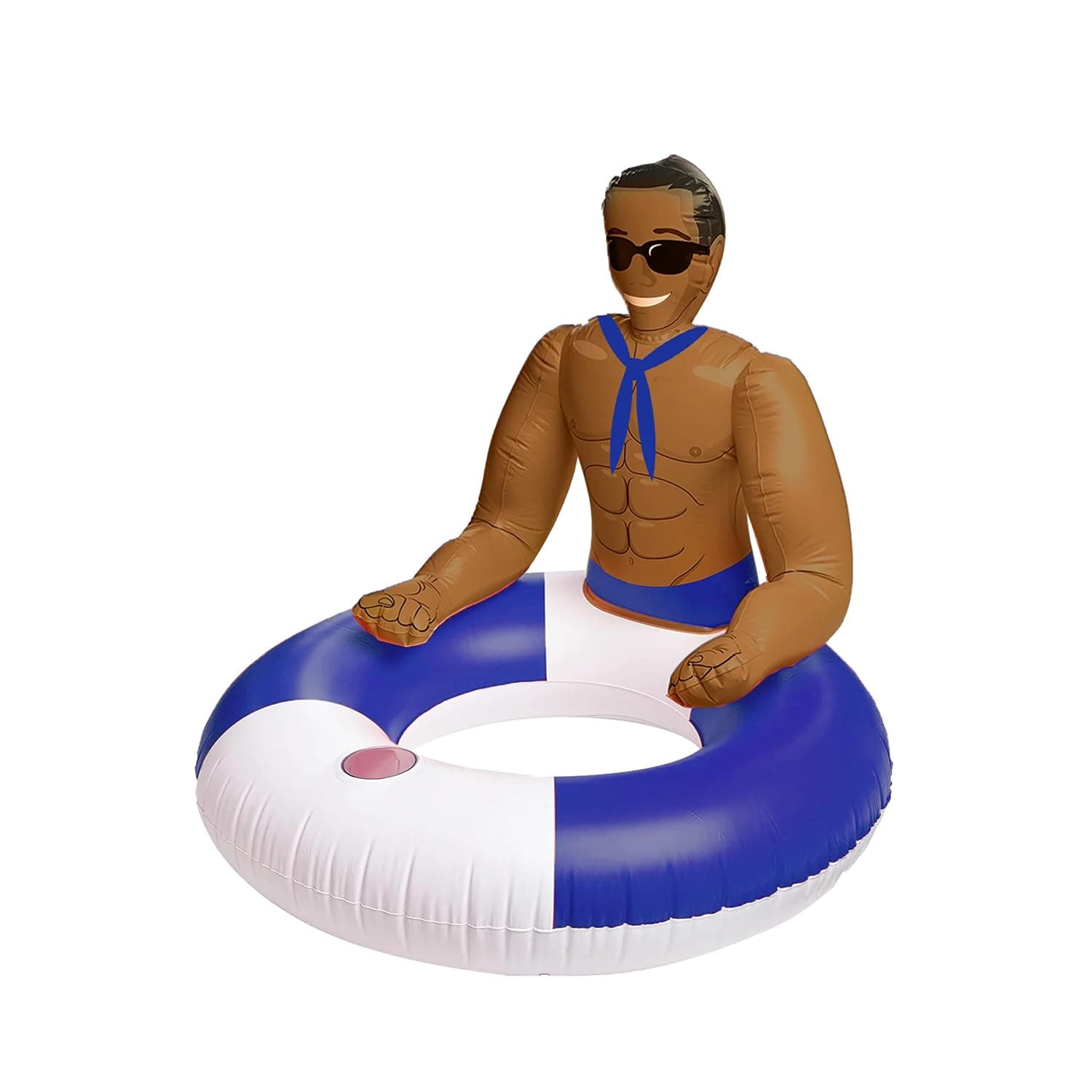 Drinking Buddies Jerry Inflatable Pool Ring – Hunky Sailor Pool Float for Summer Pool Parties & Bachelorette