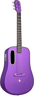 LAVA ME 4 Acoustic Electric Guitars Carbon Fiber Travel Smart Audio Guitar with 3.5 inch TouchScreen, HILAVA 2.0 System, Right-handed, FreeBoost 3.0, Airflow Bag (38INCH Purple)